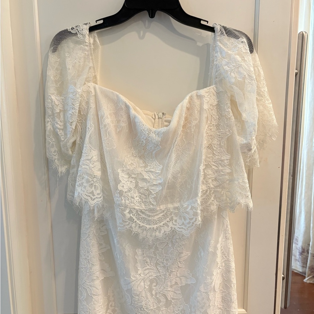 DO+BE White Embellished Puff Sleeve Wedding Sundress